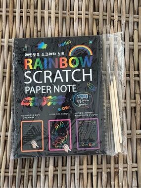 New - Rainbow Scratch Paper Note - Rainbow Colored Scratch Art Pad Craft